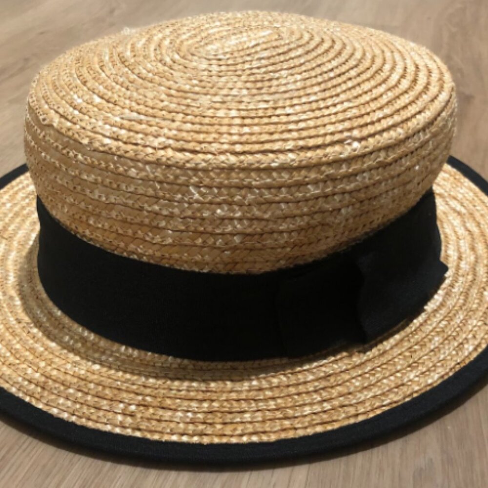 Zara Kids Natural Raffia Boater Hat